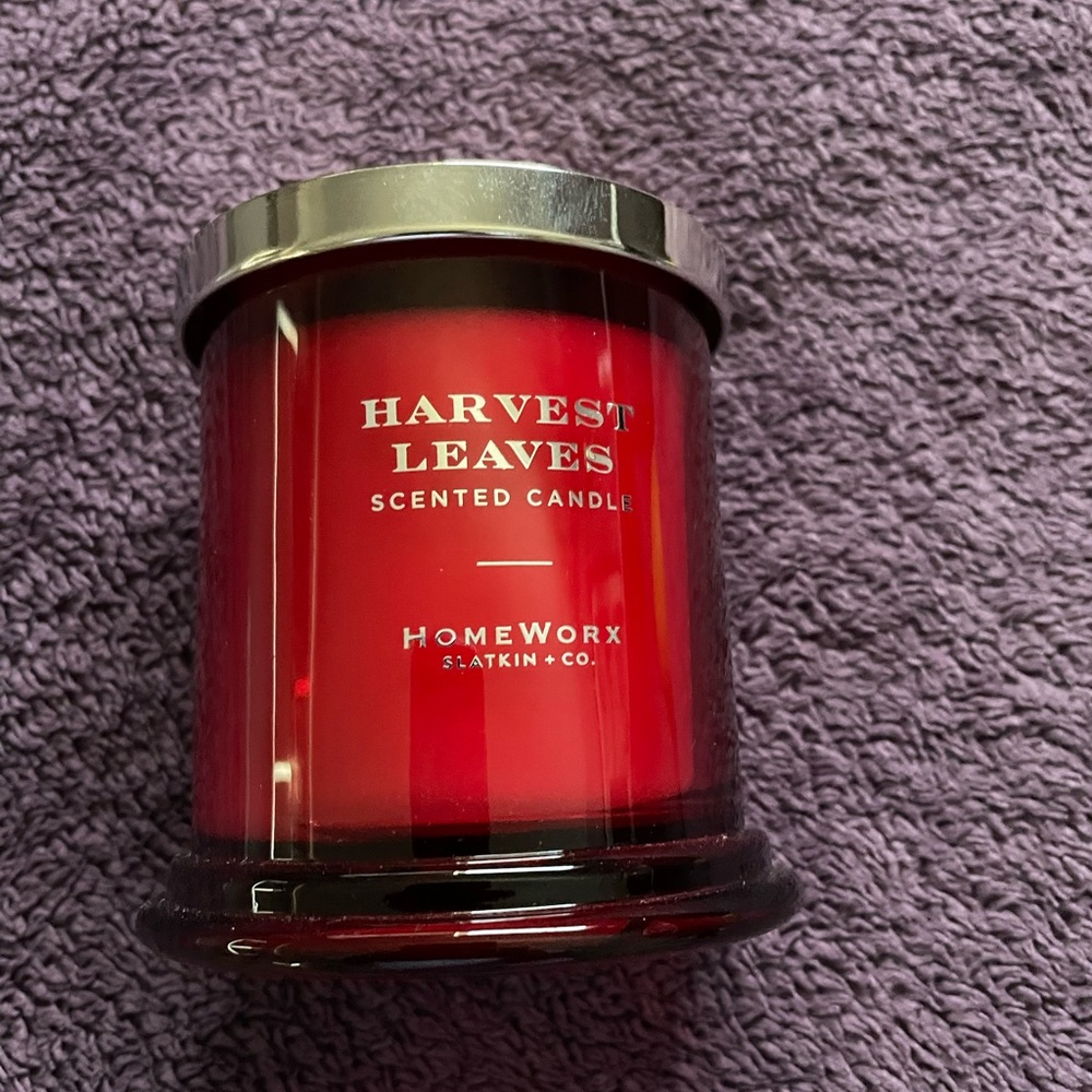 NEW HomeWorx Harvest Leaves Scented Single Wick Candle